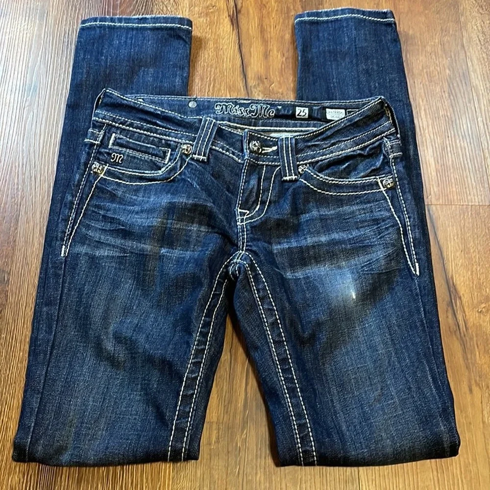 Miss Me Cross Embellished Pockets Skinny Jeans Women’s Size 25 - Picture 2 of 11